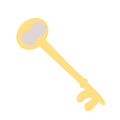 flat vector design key gold illustration