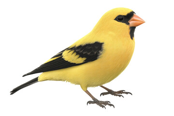 Obraz premium Yellow bird with bold red markings