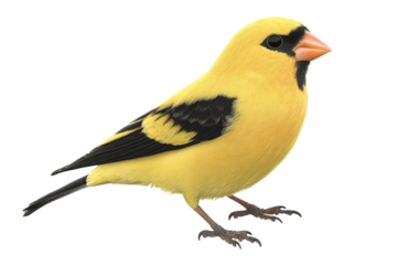 Yellow bird with bold red markings