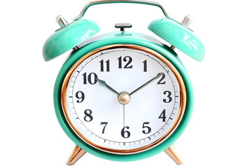 Teal Alarm Clock Isolated Background Illustration