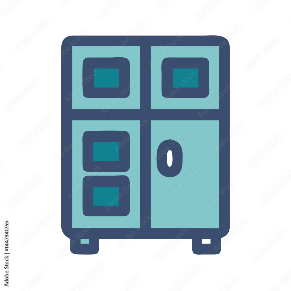 Aufkleber office storage locker icon representing secure storage and organizational space