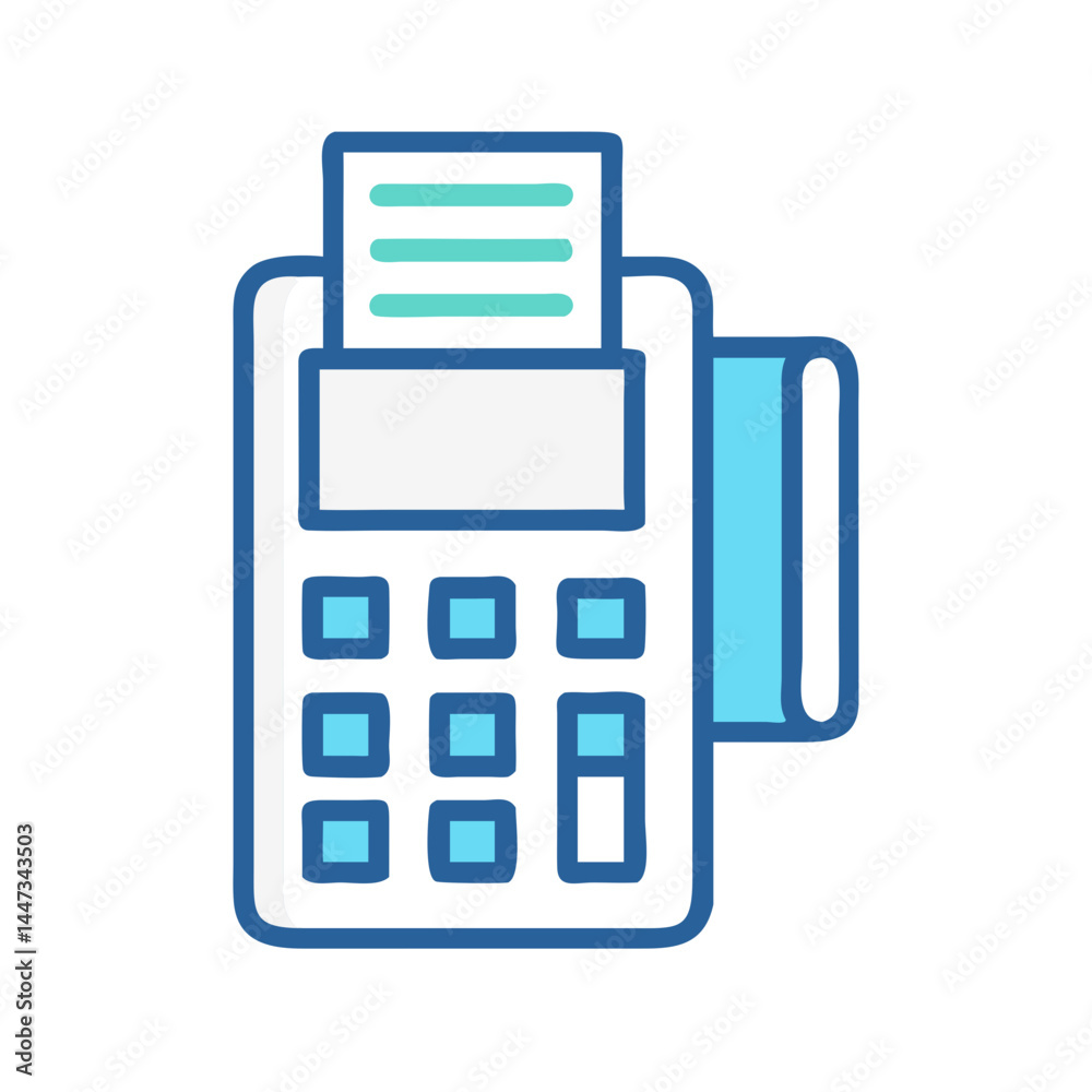 Aufkleber point of sale payment terminal icon representing transaction and checkout process