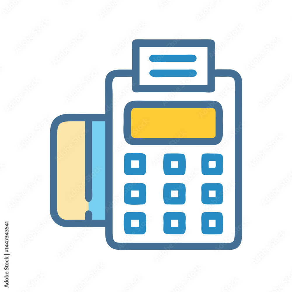 Aufkleber point of sale payment terminal icon representing transaction and checkout process