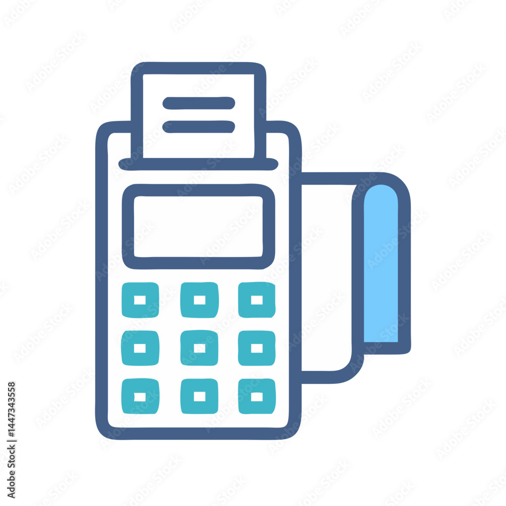 Aufkleber point of sale payment terminal icon representing transaction and checkout process