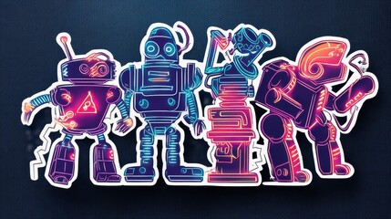 Colorful Cartoon Robots