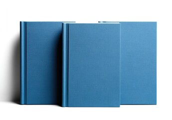 Stack of three blue books