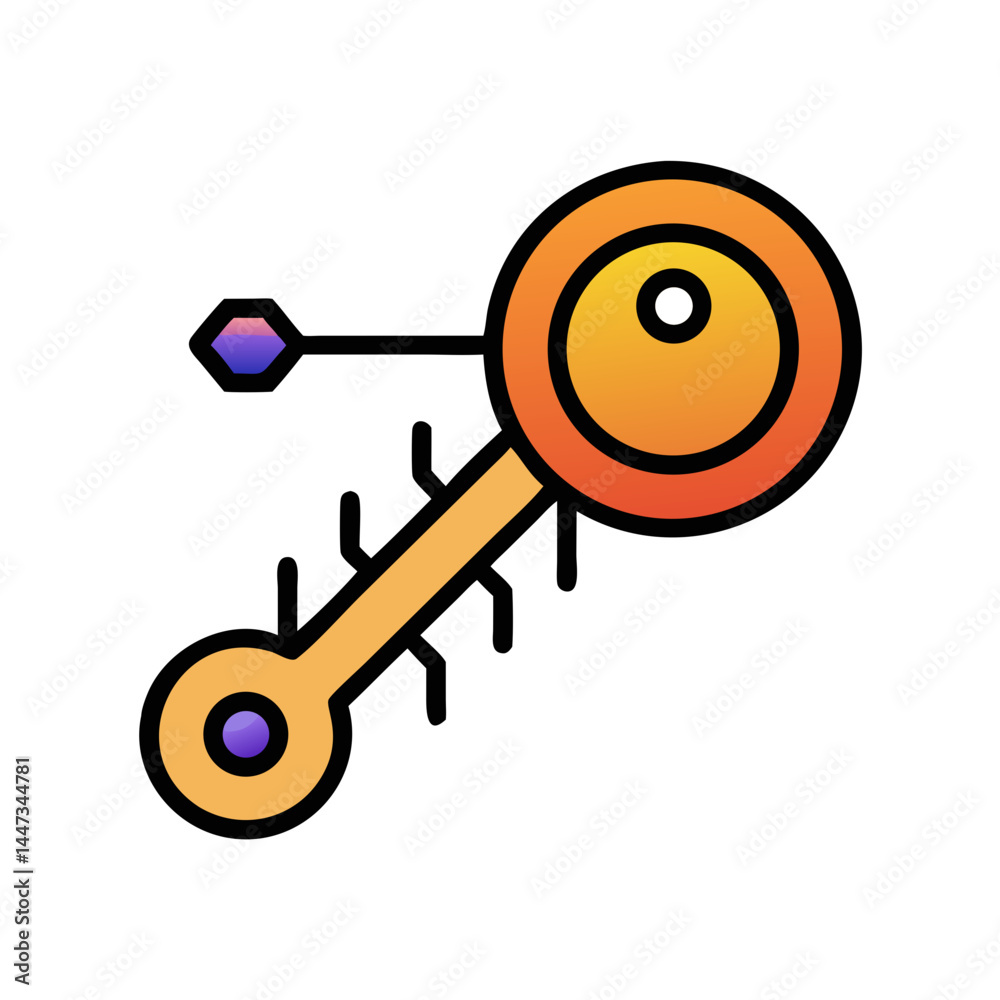 Poster Security Access Key Icon Design Representing Authentication and Data Protection