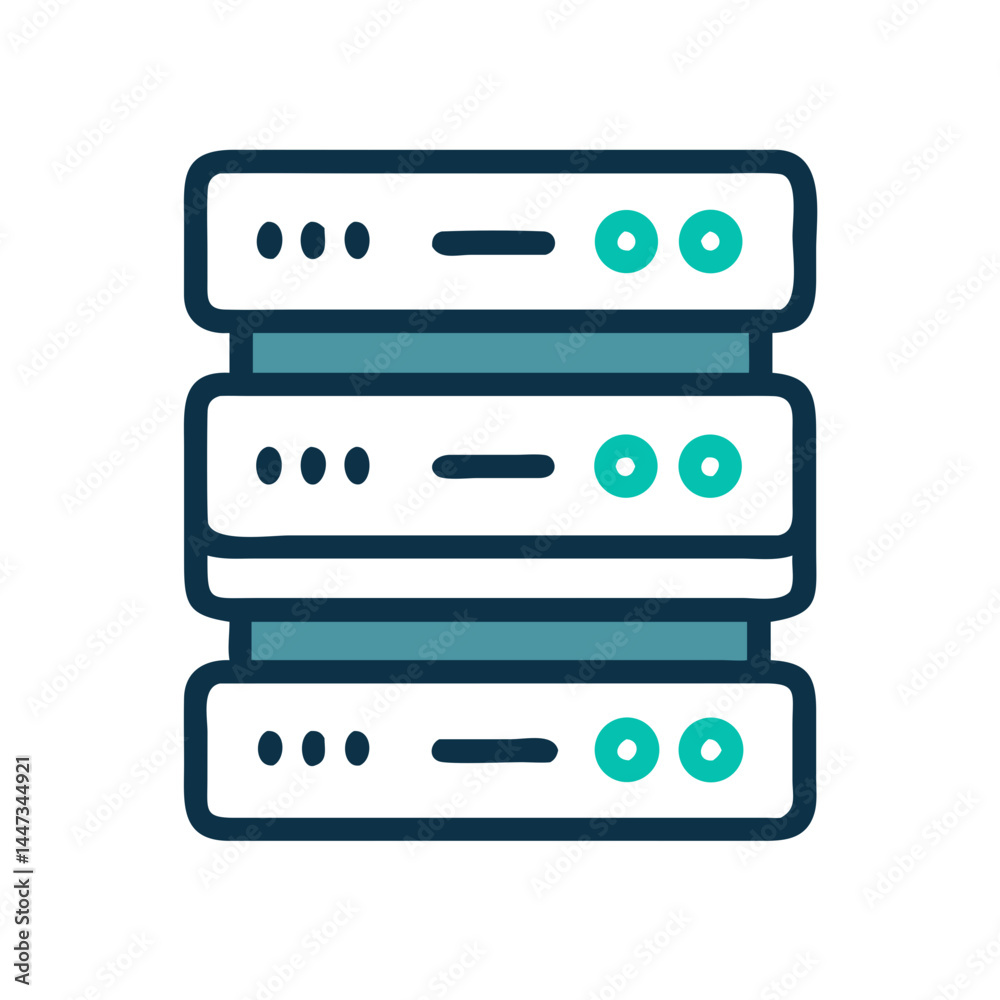 Poster Server Stack Data Storage Icon Representing Data Management and Network Storage