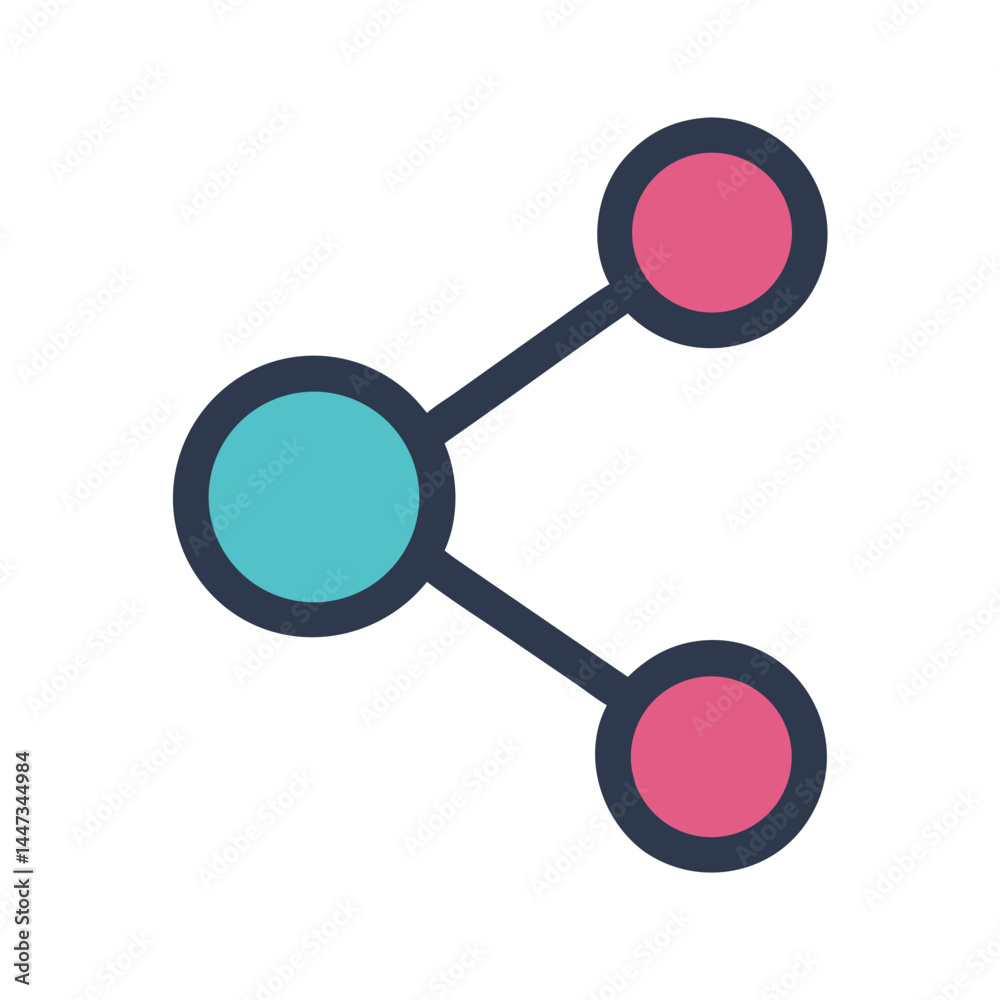 Leinwandbilder share connection network icon representing data sharing and online connectivity
