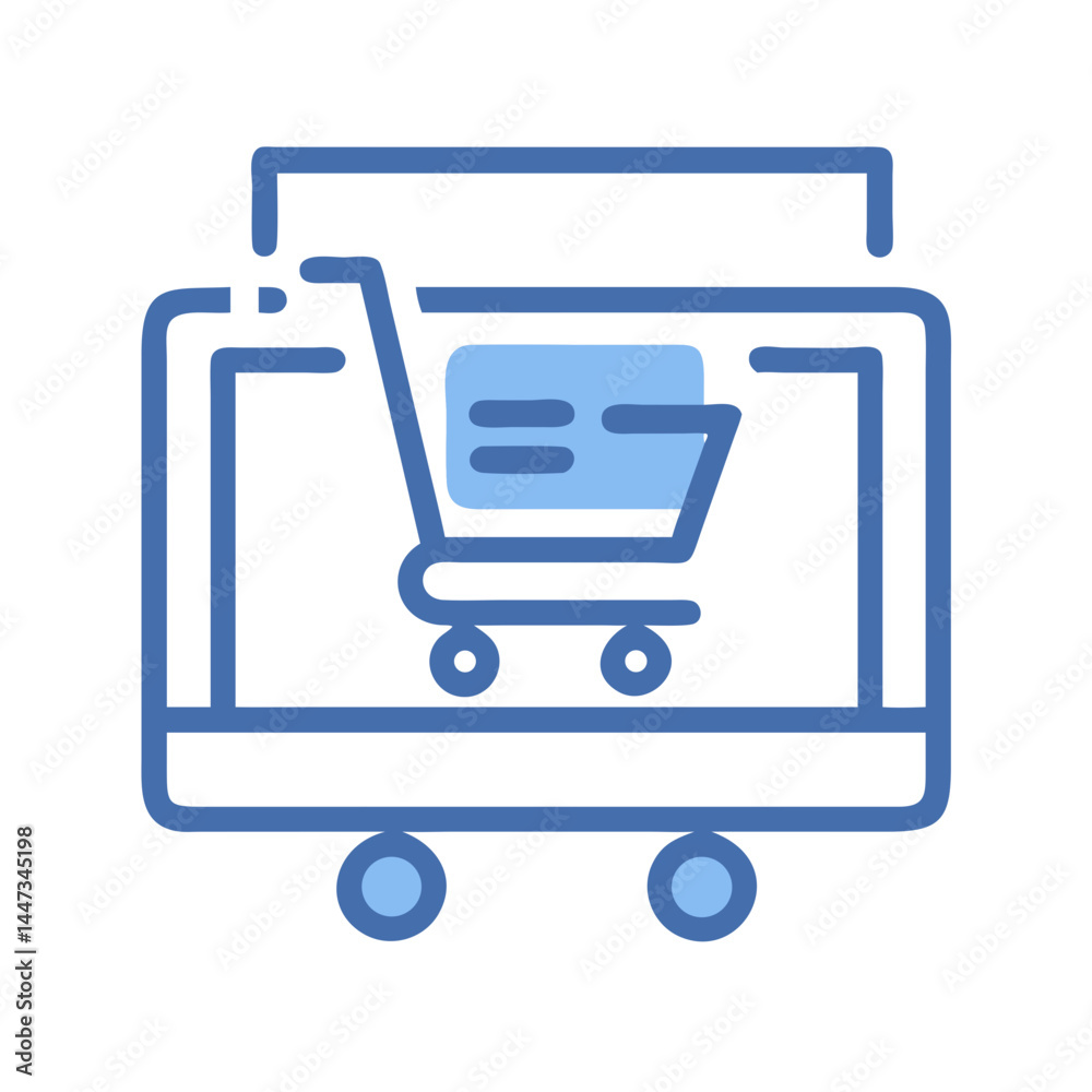 Aufkleber shopping cart checkout terminal icon representing online purchase and payment process