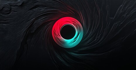 Abstract swirling vortex with vibrant ring