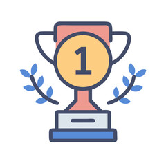 Trophy Award for First Place Icon Representing Achievement and Excellence Recognition
