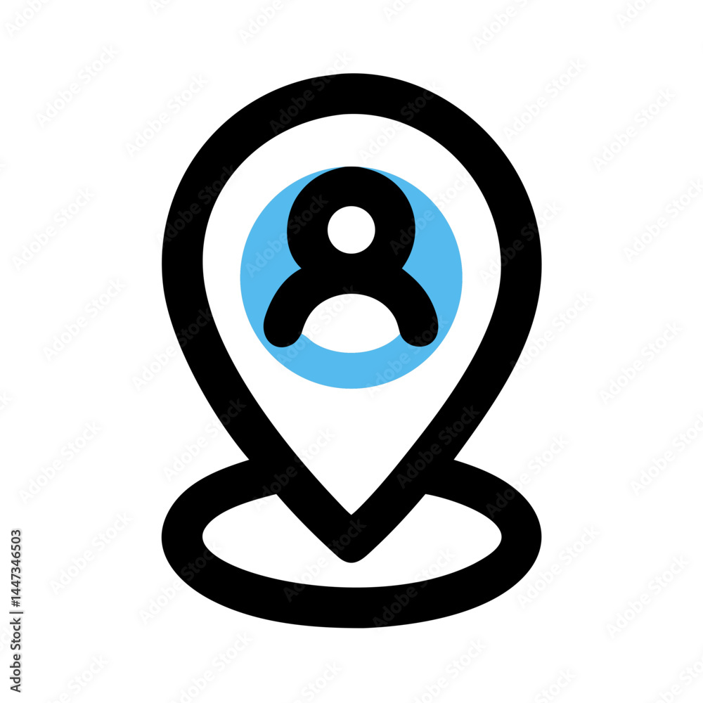Aufkleber User Location Pin Marker Icon Representing Geographical Position and Mapping