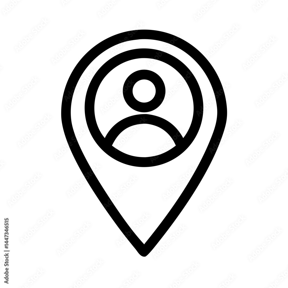 Aufkleber User Location Pin Marker Icon Representing Geographical Position and Mapping