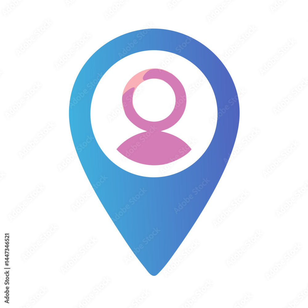 Aufkleber User Location Pin Marker Icon Representing Geographical Position and Mapping