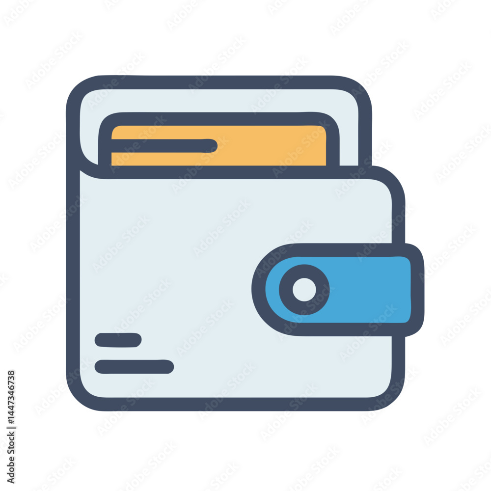 Poster Wallet with Credit Card Icon Representing Financial Transactions and Payment Methods