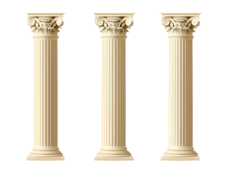 Three Classic Columns Isolated Illustration