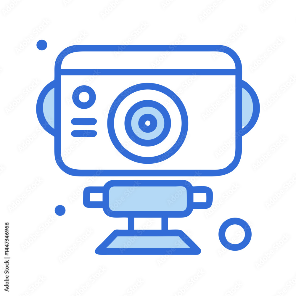 Poster webcam surveillance monitoring icon representing security and real-time video surveillance