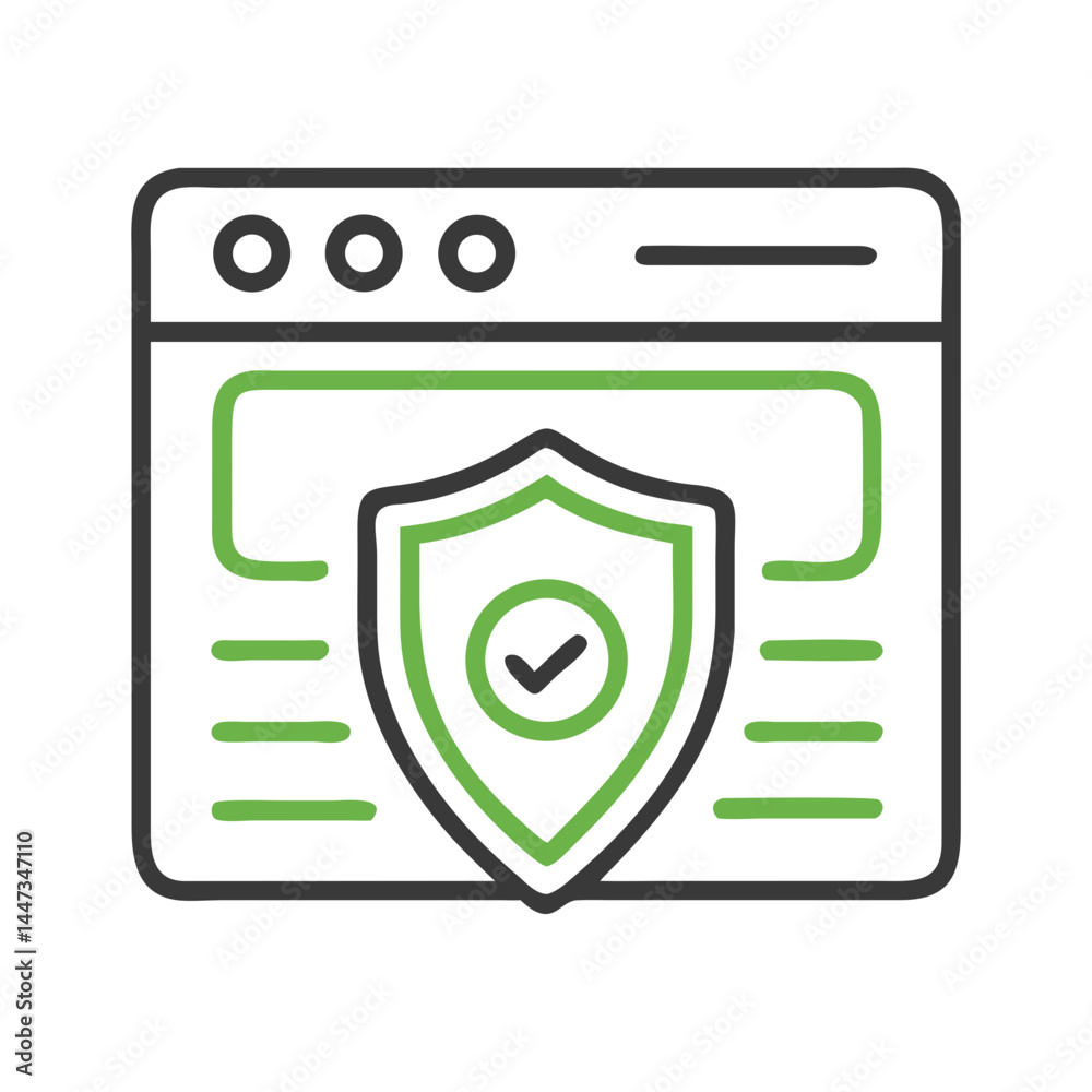 Fototapete website data privacy and security shield icon representing online protection and user confidentialit