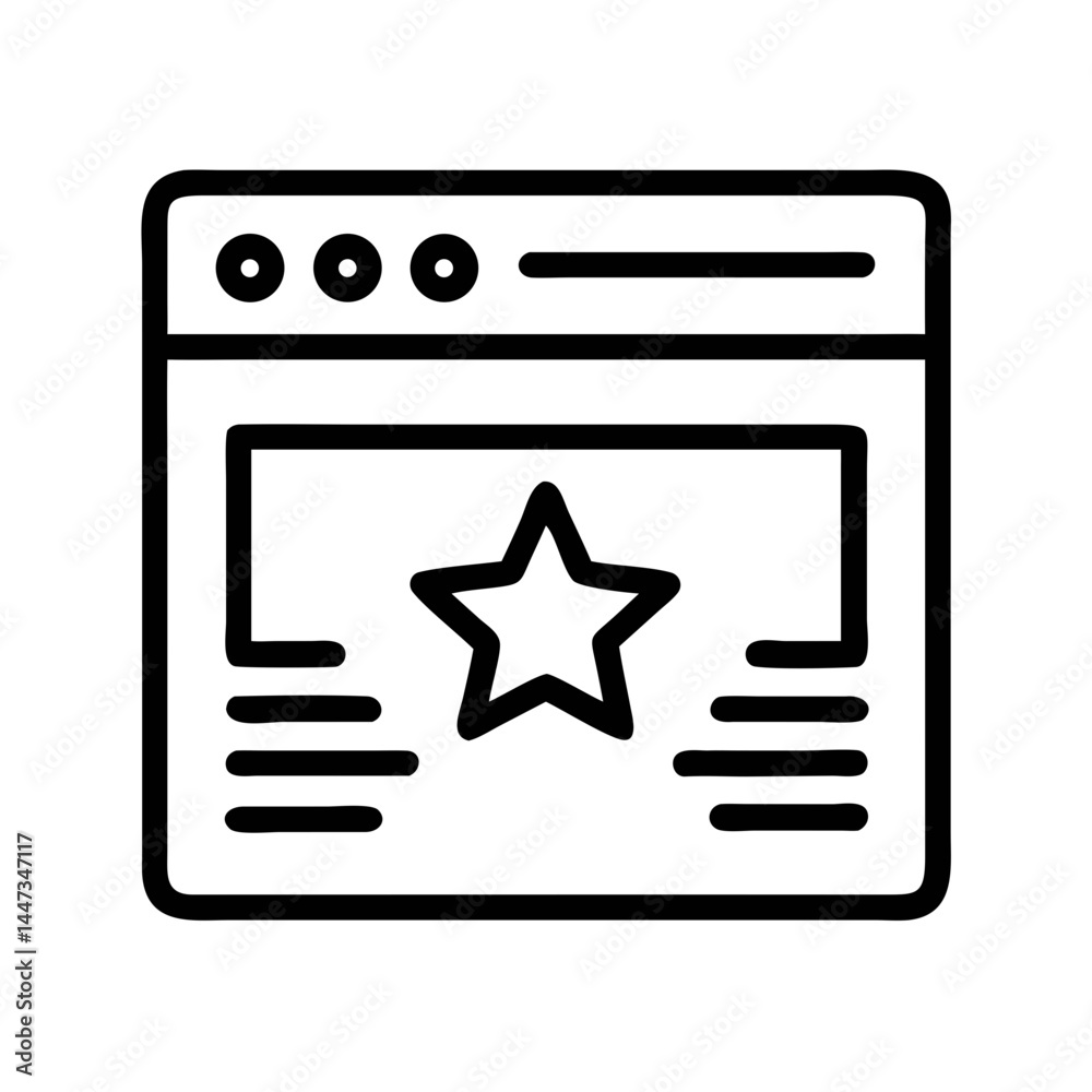 Poster Website Interface with Star Ratings Icon Representing User Reviews and Feedback System