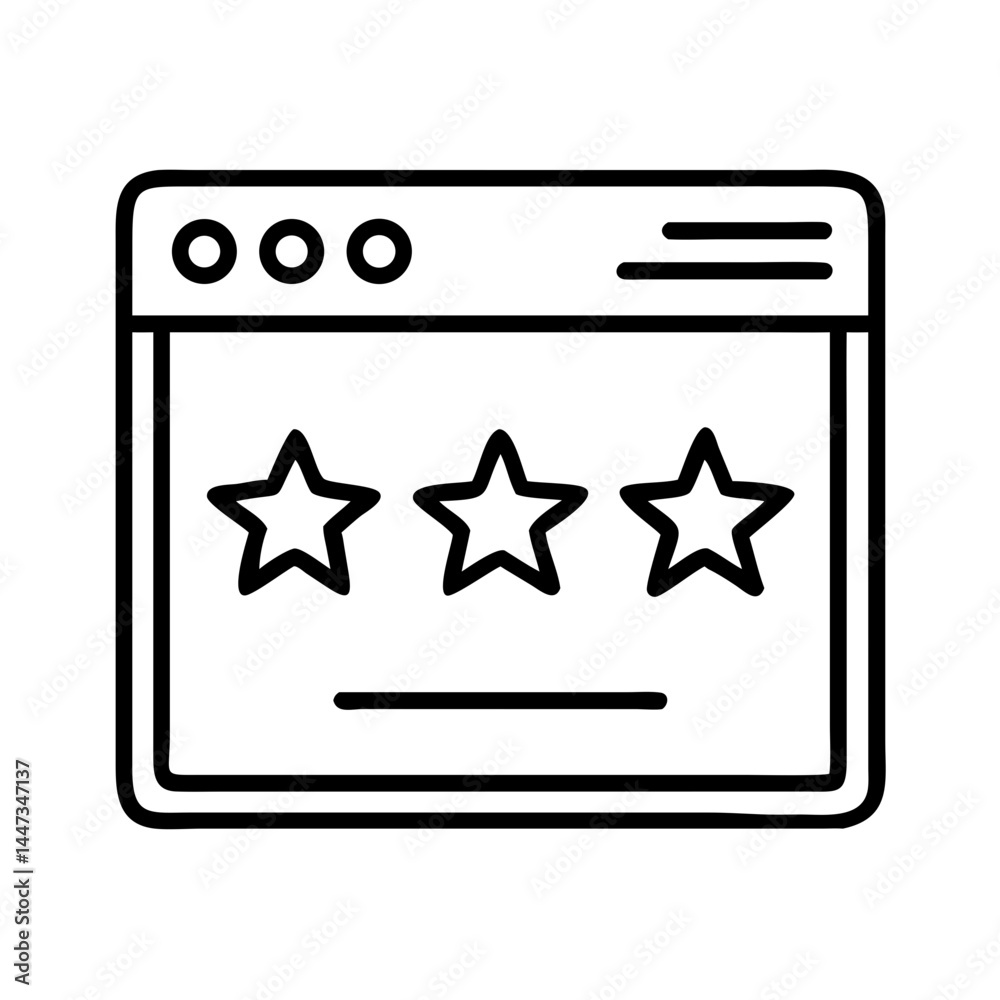 Poster Website Interface with Star Ratings Icon Representing User Reviews and Feedback System