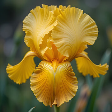 iris yellow and orange flower in bloom