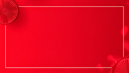 赤色と幾何学模様のフレーム背景