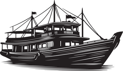 Sailboat icon, logo isolated on white background