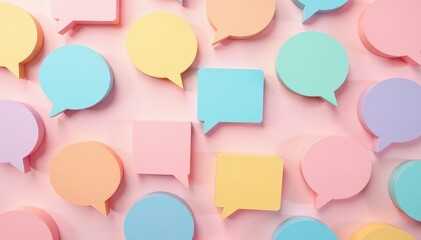 Pastel speech bubble pattern, soft background, illustration, trendy, soft