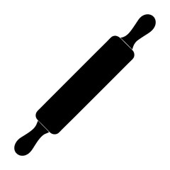 Black Silhouette of a Rolling Pin for Baking and Kitchen Use