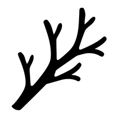 Simple Black Branch Silhouette with Three Sets of Forks on White