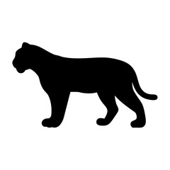 Silhouette of a Large Feline, Likely a Lion, Puma or Panther