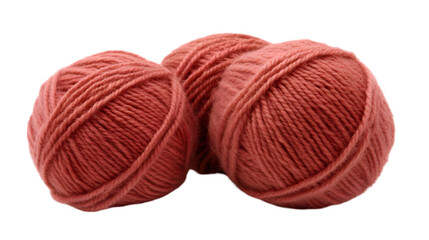 Three Isolated Round Balls Of Terracotta Yarn, Illustration