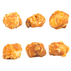 Caramel Popcorn isolated on white background