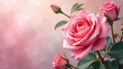 Fototapeta premium bouquet of pink roses background