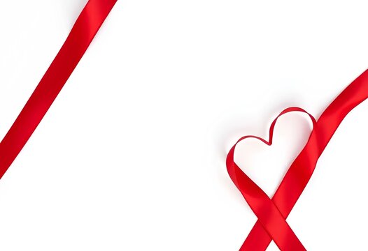 Conceptual world hypertension day with vibrant ribbon heart and spacious copy space