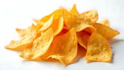 nachos chips on white background