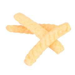 Crispy fried shrimp crackers isolated on white background