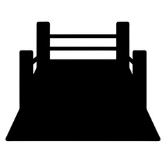 Simple black and white silhouette of a small wooden bridge structure