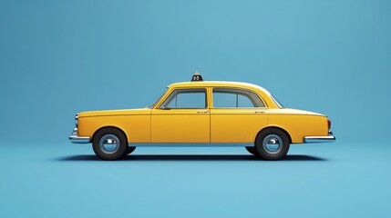 Classic yellow taxi cab side view