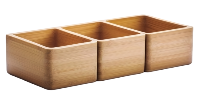 Three Wooden Rectangular Boxes Container Isolated Background Illustration