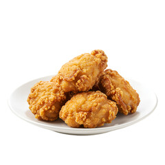 Crispy fried chicken pieces on a white plate