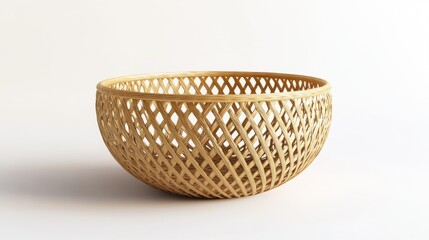 Round woven basket bowl