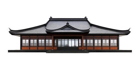 Obraz premium Traditional Japanese Temple Illustration with Transparent Background