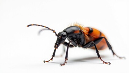 Close-up of a single insect on stark white background, still life, creature