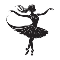 Artistic vector image of a ballet dancer frozen in a moment of beautiful expression