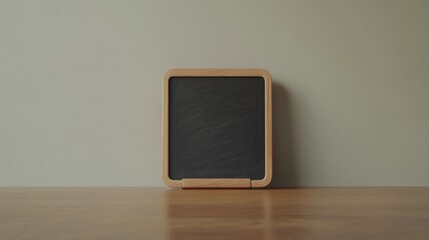 Wooden framed small chalkboard on a table