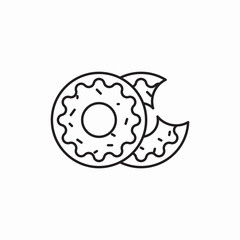 Donut sweet dessert food icon vector sign