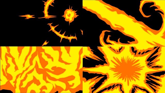 Hand Drawn Cartoon Fire Anime Transition Pack