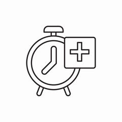Medical alert alarm clock icon vector sign